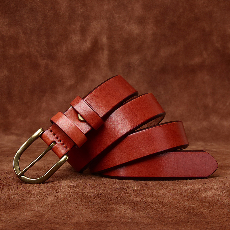 Ceinture homme rétro à boucle en cuivre