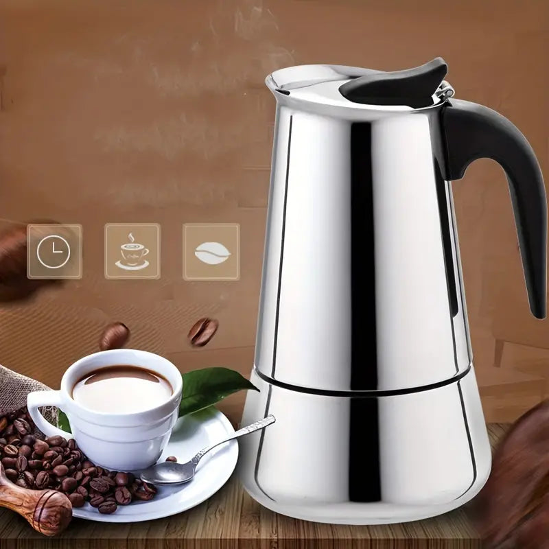 Cafetière italienne Moka en acier inoxydable