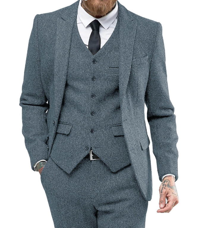 Costume 3 pièces pour homme, idéal pour les affaires et les mariages