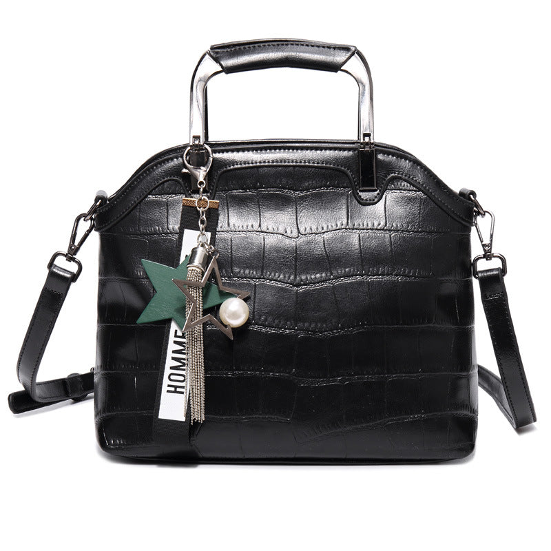 Sac à dos en cuir de crocodile avec double bretelle