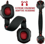 Casque de jeu 3,5 mm avec micro, LED et basses surround stéréo pour PC, PS4 et Xbox One