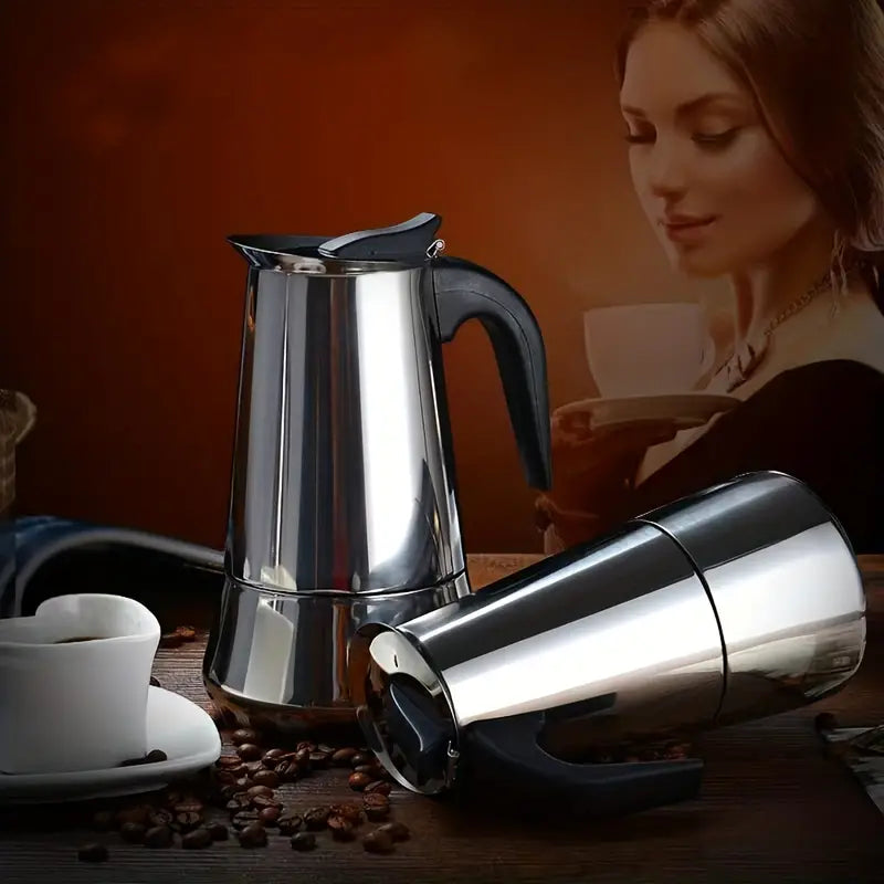 Cafetière italienne Moka en acier inoxydable