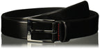Ceinture HUGO BOSS Garney pour homme, en cuir lisse noir, taille 32