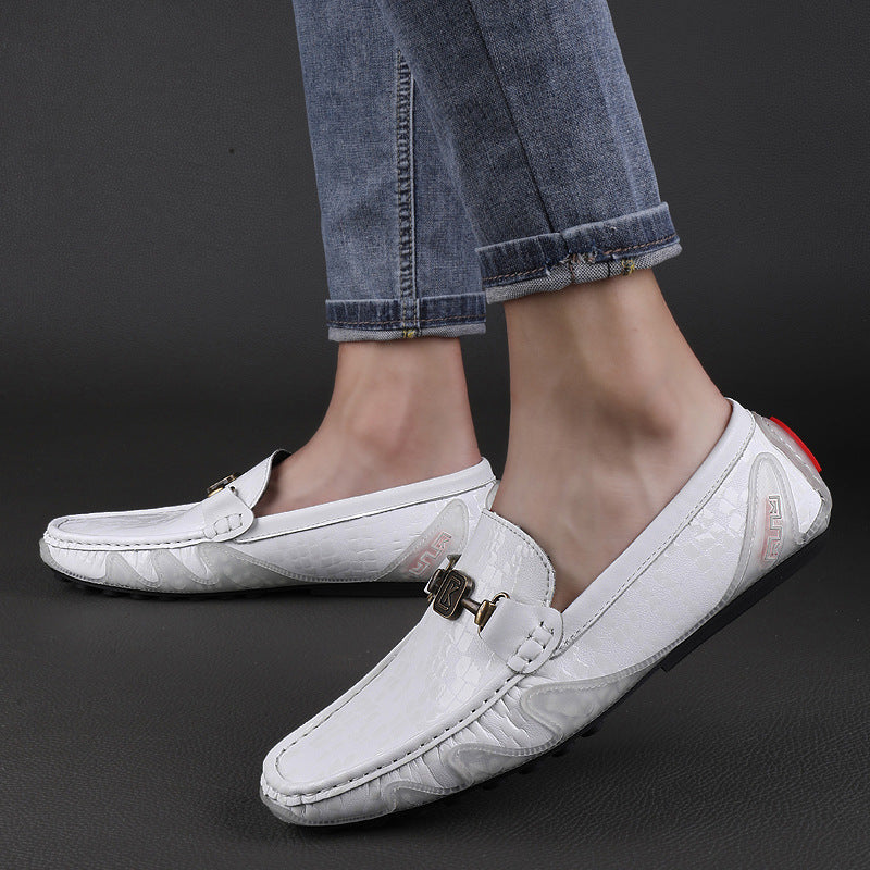 Chaussures décontractées pour hommes en cuir de vachette pleine fleur