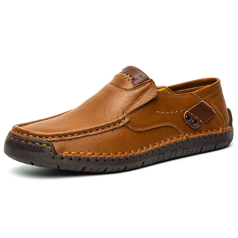 Chaussures décontractées en cuir pour hommes, grandes tailles - Style britannique