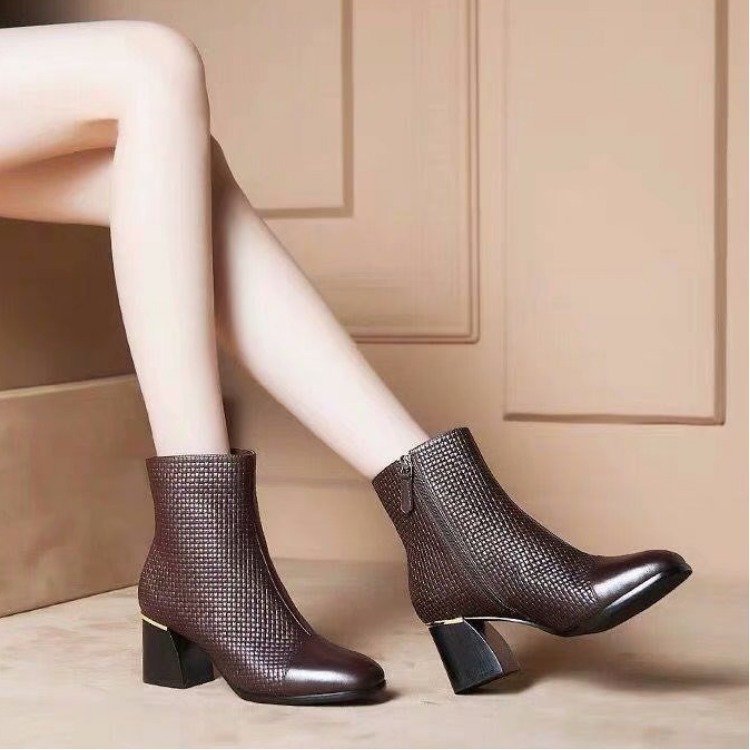 Bottes Martin à talons hauts pour femmes, idéales pour l'automne et l'hiver