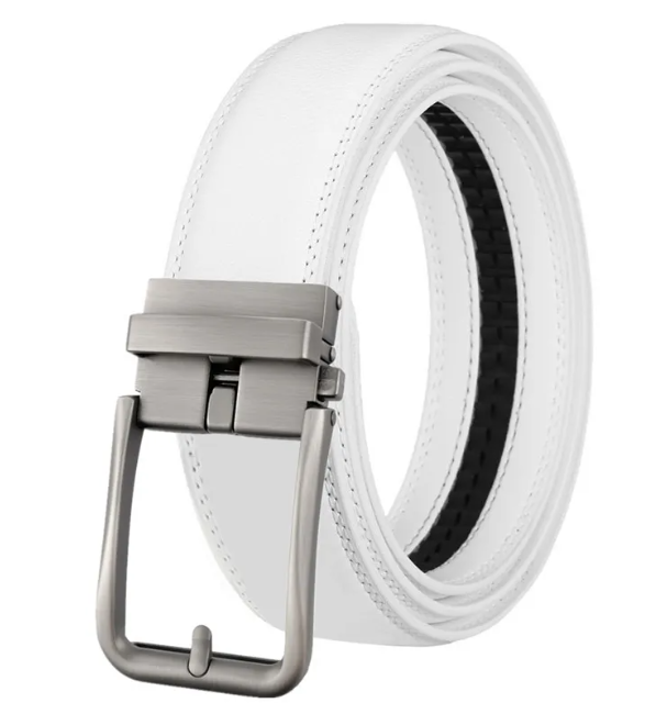 Ceinture en cuir pour homme avec boucle creuse automatique