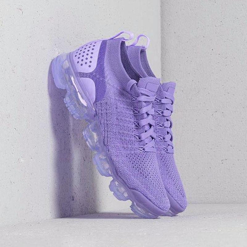 Baskets violettes 2021 pour femmes, chaussures décontractées en maille avec coussin d'air, plates