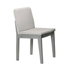 Ensemble de salle à manger 5 pièces finition grise, table et 4 chaises, assises en tissu beige, mobilier de cuisine/salle à manger, placage en hévéa, design unique