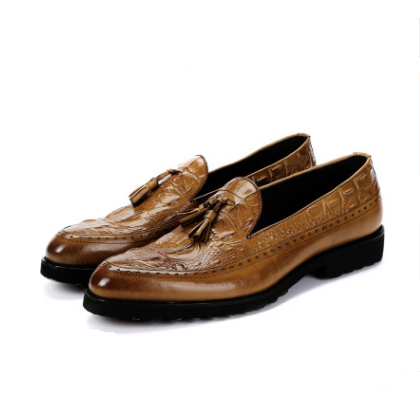 Chaussures habillées brogues en cuir pour homme, motif crocodile