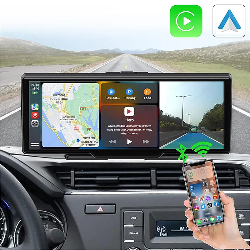 Système de navigation GPS pour voiture avec double caméra et écran tactile CarPlay
