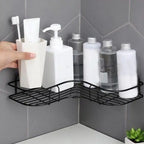Étagère de rangement murale triangulaire avec panier suspendu