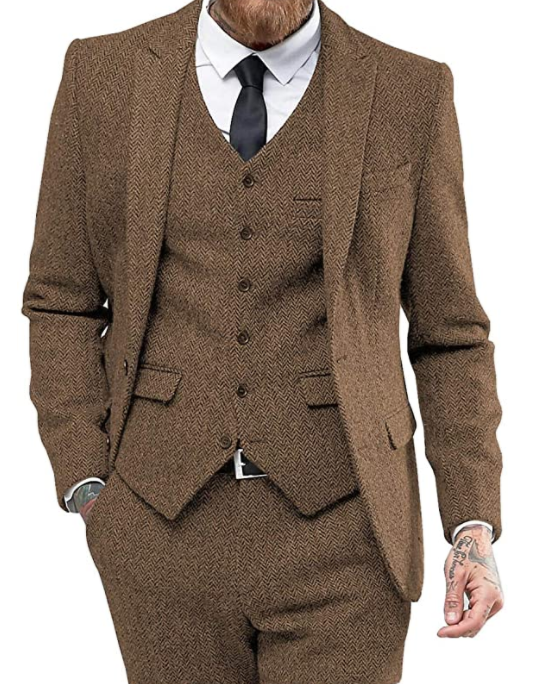 Costume 3 pièces pour homme, idéal pour les affaires et les mariages