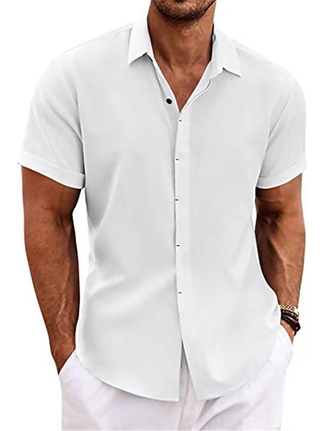 T-shirt ample à manches courtes en lin uni pour homme