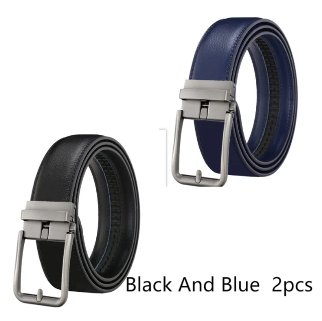 Ceinture en cuir pour homme avec boucle creuse automatique