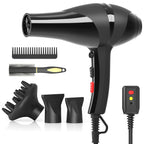Sèche-cheveux ionique professionnel Conhaze avec diffuseur pour cheveux bouclés. 2400 W, séchage rapide et puissant. Convient aux femmes et aux hommes, pour une utilisation à domicile ou en salon. Température constante et fonctionnement silencieux.