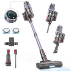 Aspirateur sans fil - Autonomie maximale de 50 minutes - Aspirateur balai léger 30 kPa rechargeable avec LED - Modèle vertical anti-enchevêtrement - Convient aux poils d'animaux, aux tapis et aux sols durs