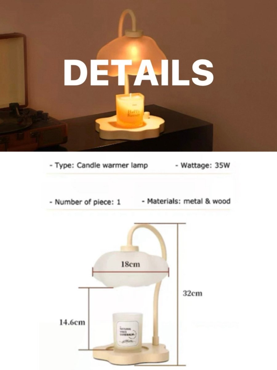 Lampe chauffe-bougie nuage mignonne et unique avec minuterie pour grandes bougies