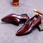 Chaussures habillées pour homme à motif crocodile - Style business décontracté