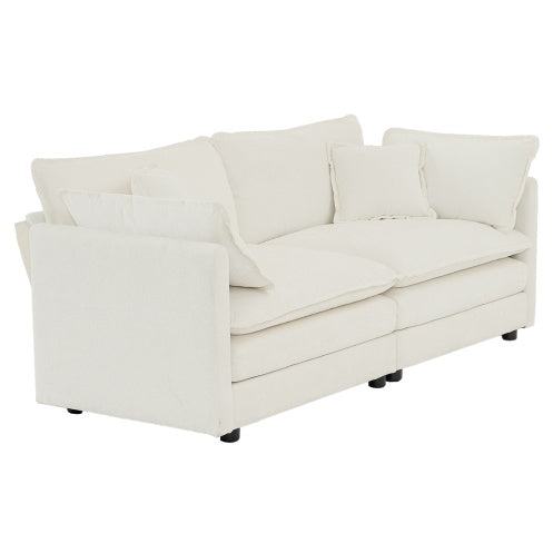 Canapé double moderne en tissu avec 4 coussins