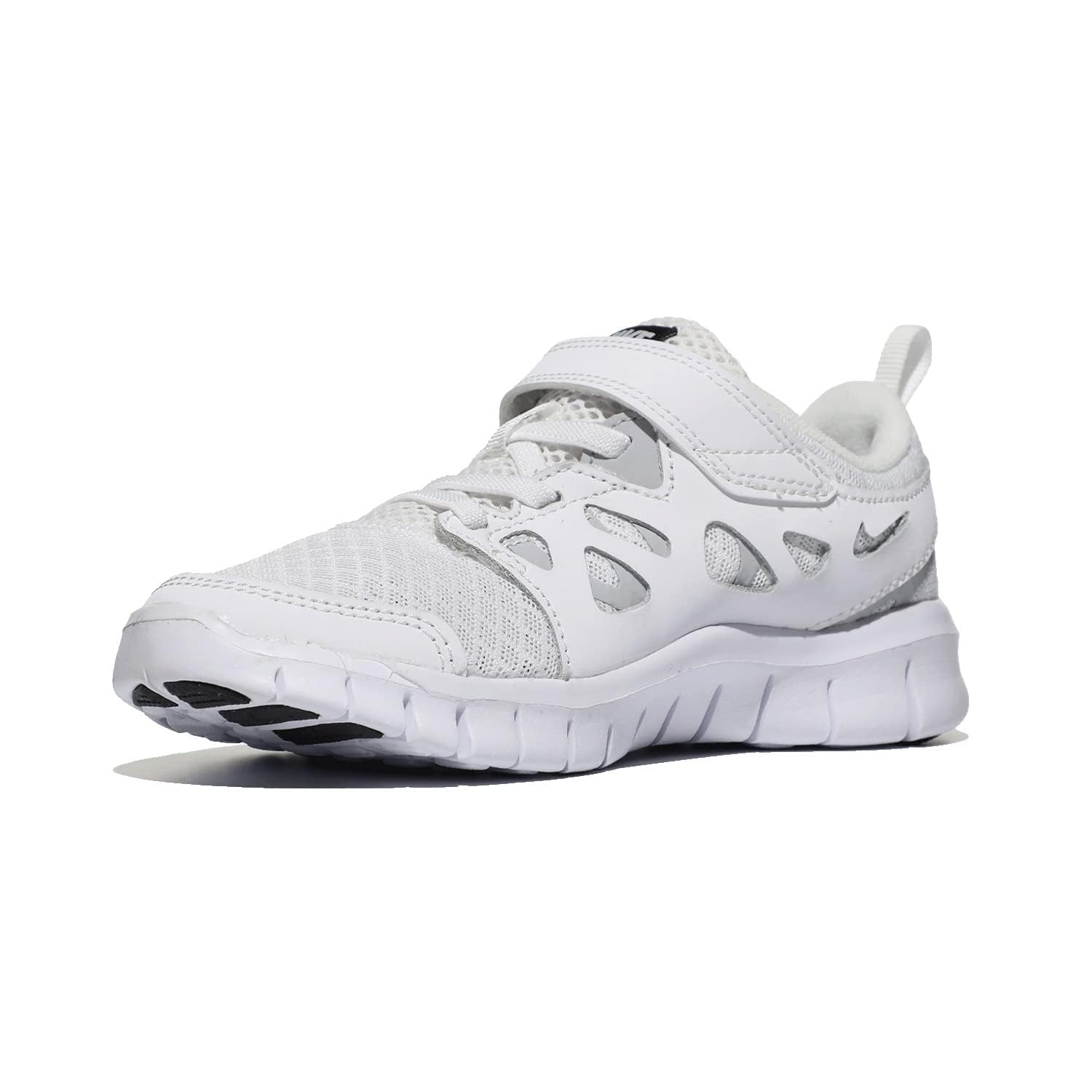 Nike Free Run 2 pour garçon (grand enfant) Blanc/Noir/Gris loup, taille 4 (grand enfant)