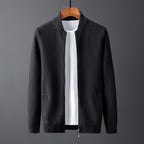 Gilet cardigan en pur coton coupe ajustée pour homme