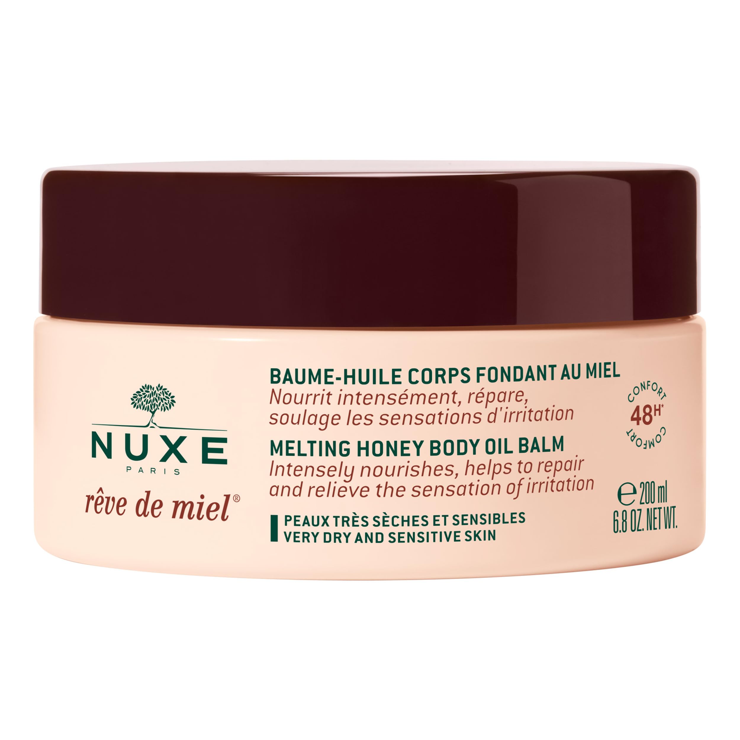 Baume corporel fondant au miel Nuxe Rêve de Miel - Hydratation intense et apaisement pour peaux très sèches et sensibles 200 ml