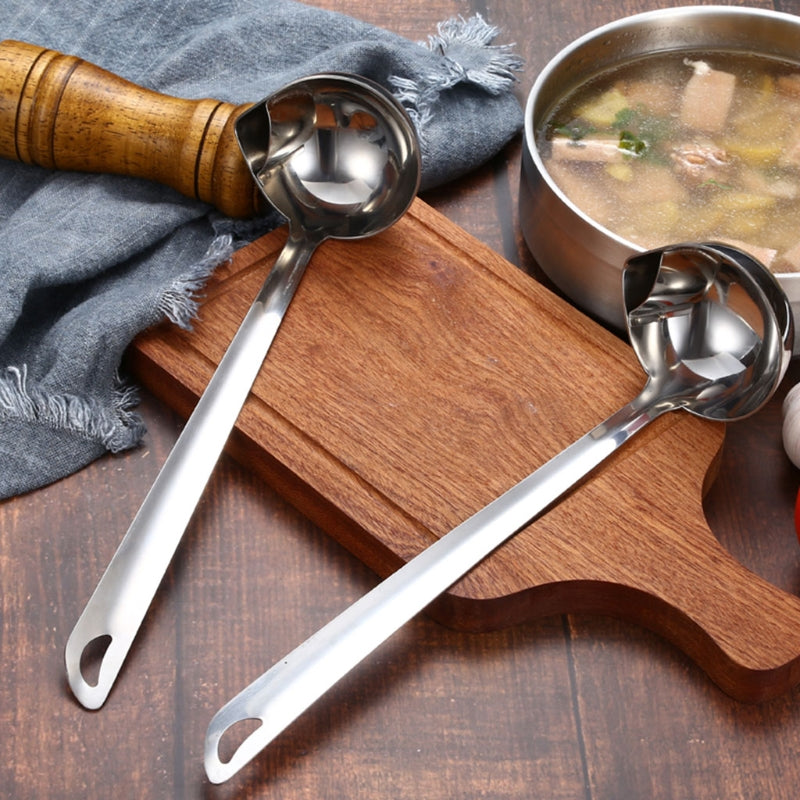 Cuillère séparatrice d'huile à soupe en acier inoxydable