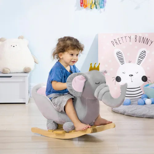 Chaise berçante en bois Bébé Éléphant