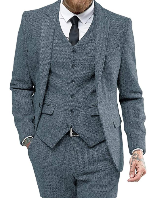 Costume 3 pièces pour homme, idéal pour les affaires et les mariages