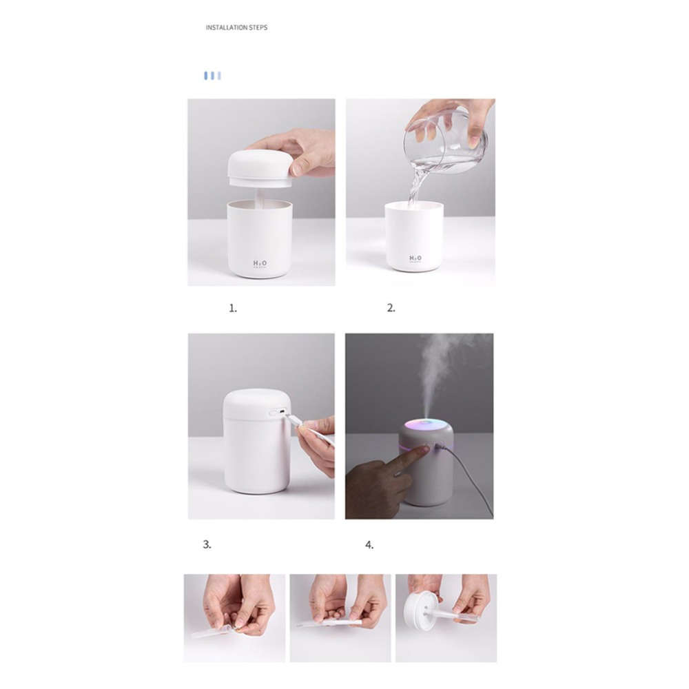 Humidificateur d'air portable et diffuseur d'huiles essentielles pour voiture et maison