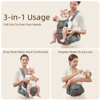 Porte-bébé ergonomique 3 en 1 avec siège de hanche