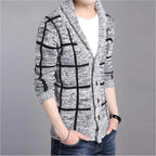 Cardigan gris à col châle pour homme