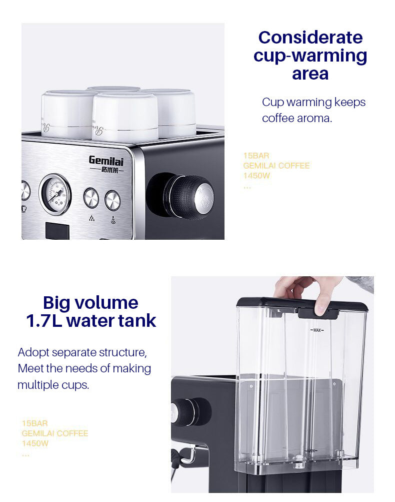 Machine à café expresso italienne en acier inoxydable