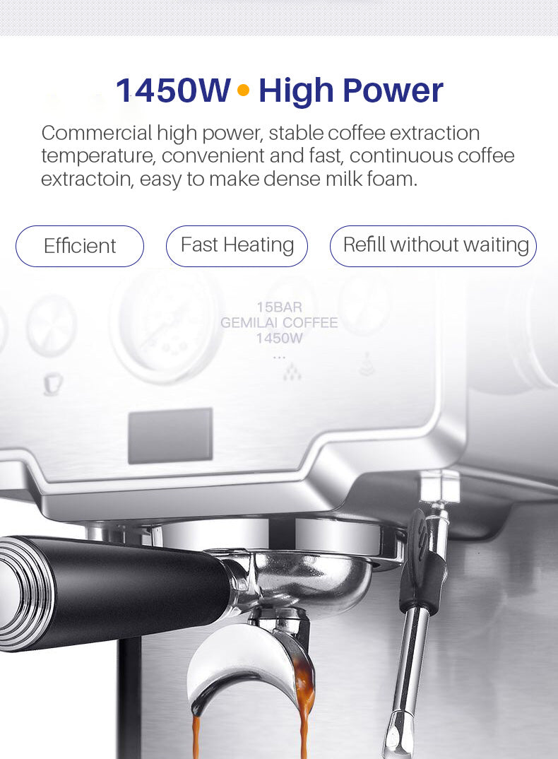 Machine à café expresso italienne en acier inoxydable