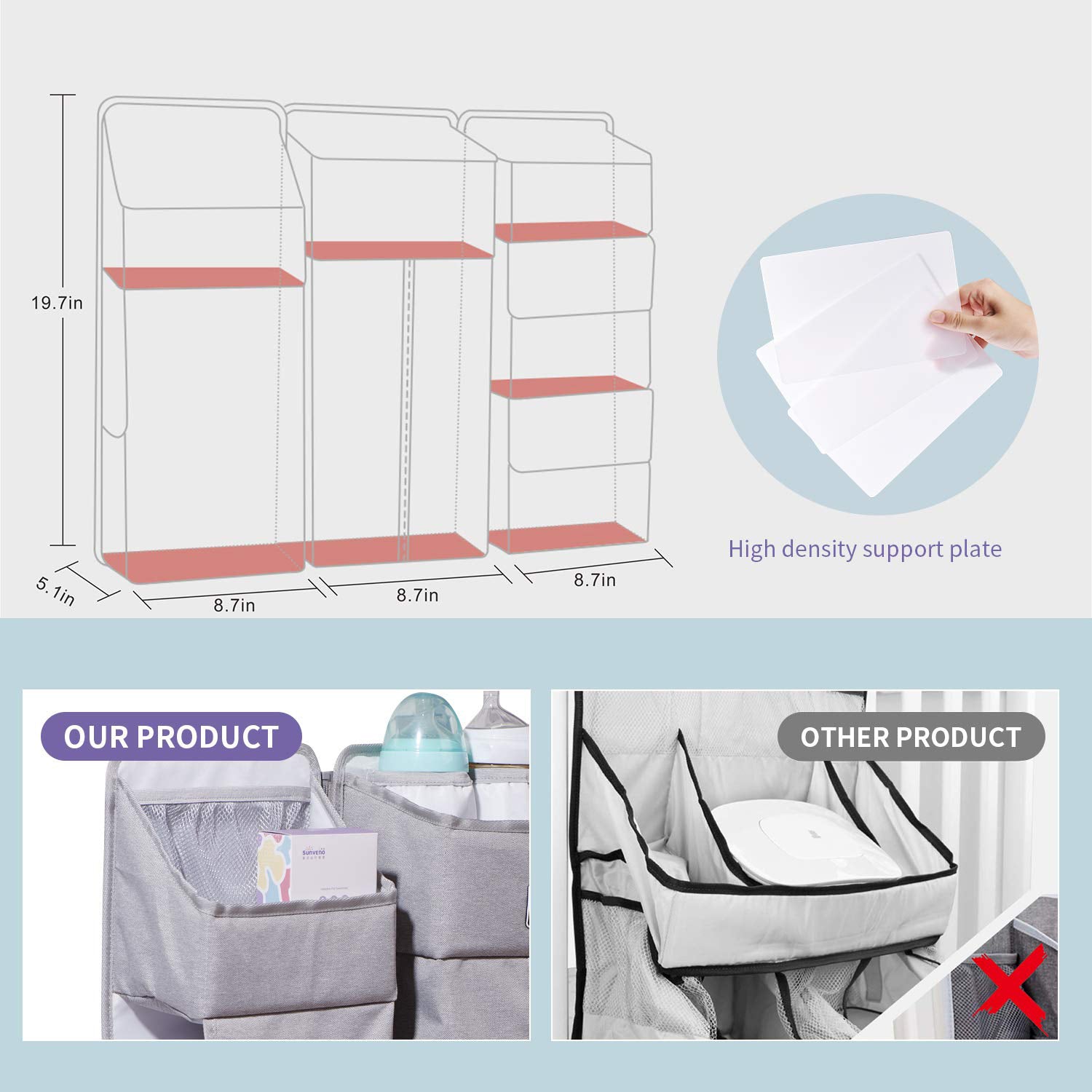 Panier à couches pour bébé avec séparateurs