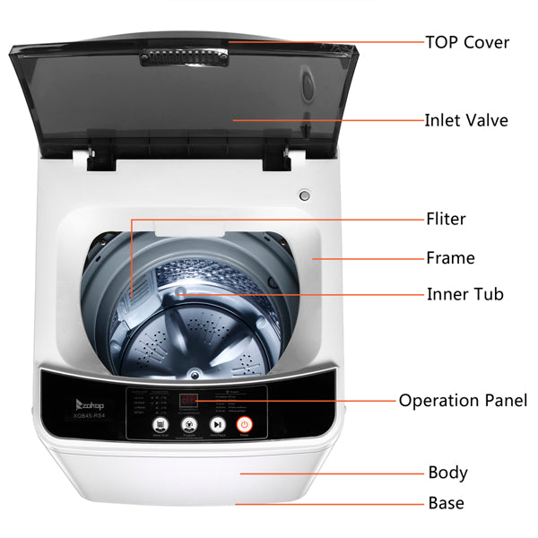 Lave-linge entièrement automatique, portable et compact, avec essorage