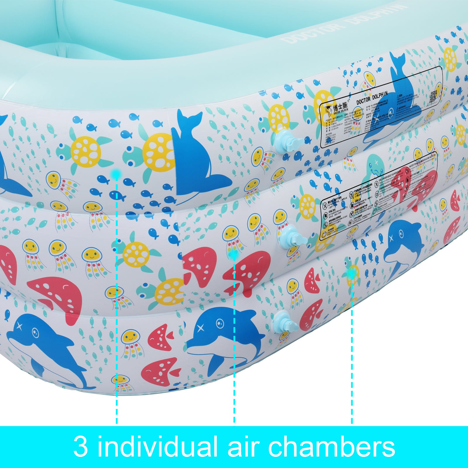 Piscine gonflable pour enfants de 150 cm x 110 cm x 60 cm