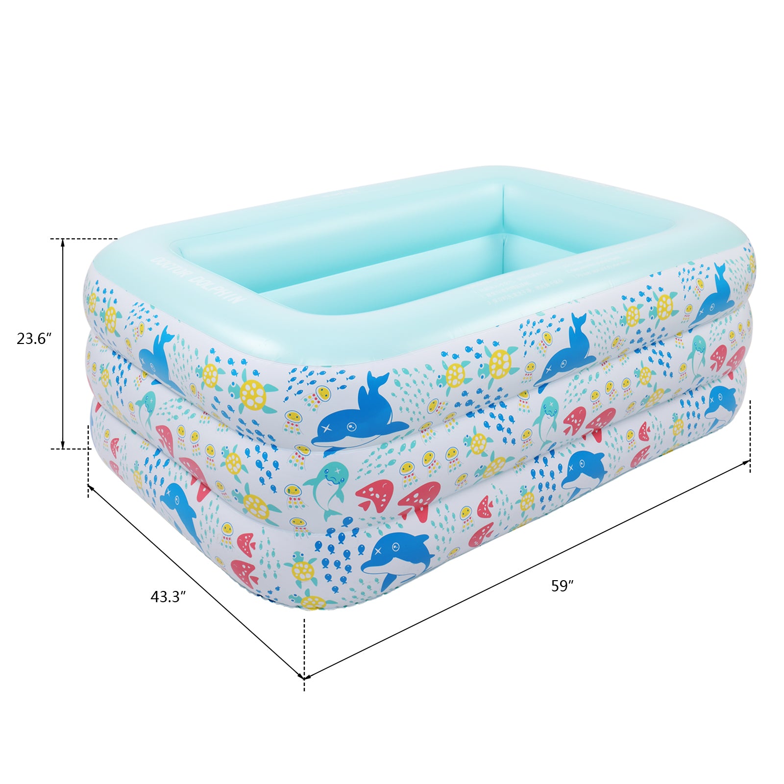 Piscine gonflable pour enfants de 150 cm x 110 cm x 60 cm