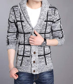 Cardigan gris à col châle pour homme