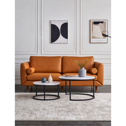 Table basse gigogne moderne avec plateau en marbre
