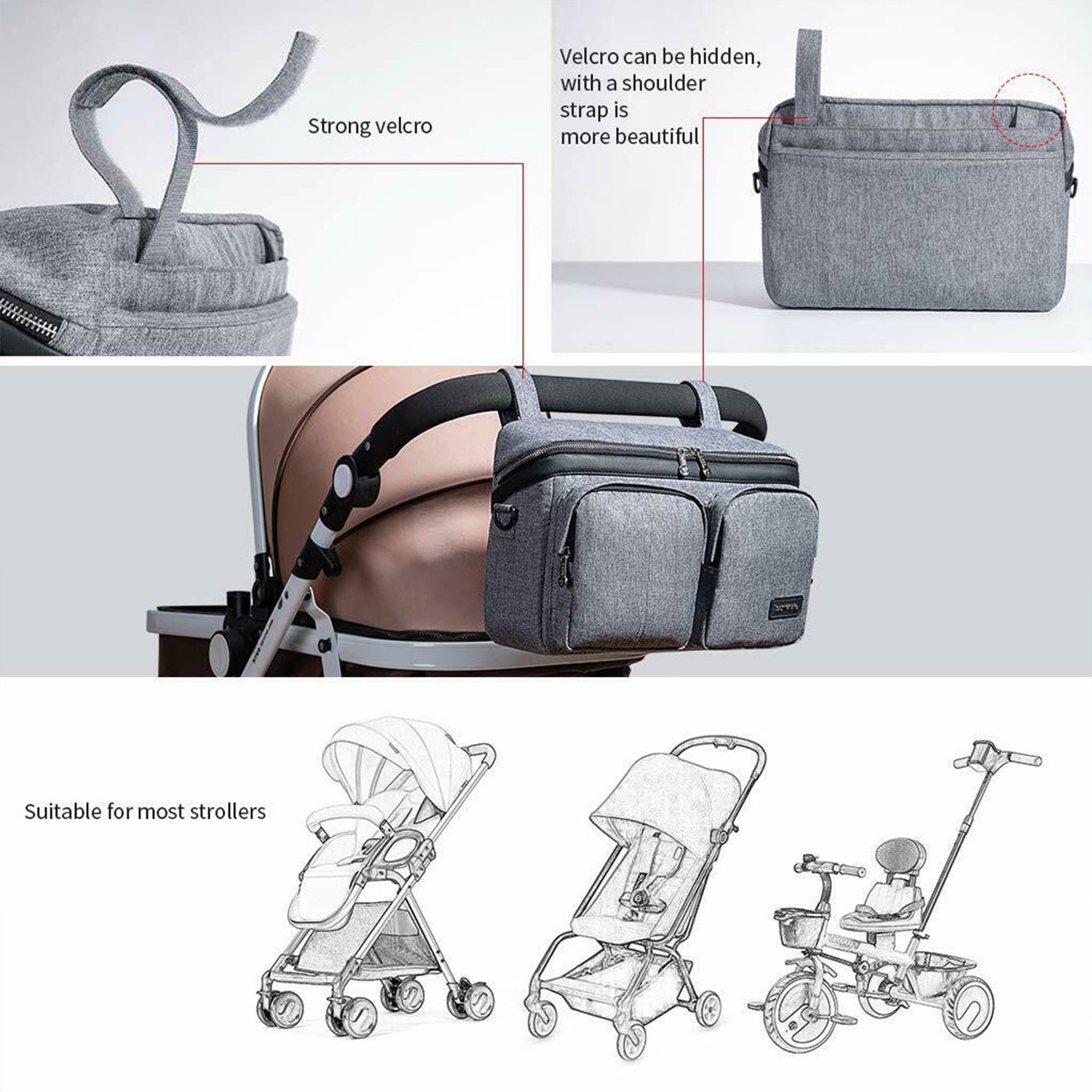 Sac de rangement pour poussette