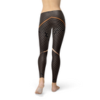 Leggings de sport marron à rayures pour femmes