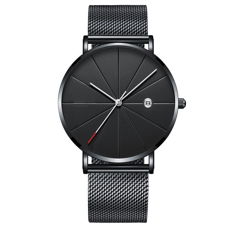 Montre calendrier simple pour homme, créative et étanche, à quartz.