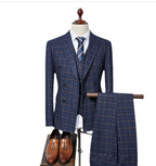 Ensemble de costume à carreaux 3 pièces pour homme