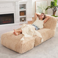 Grand pouf poire, fauteuil poire géant pour adultes, canapé poire garni de mousse à mémoire de forme pour salon, chambre ou balcon (kaki)