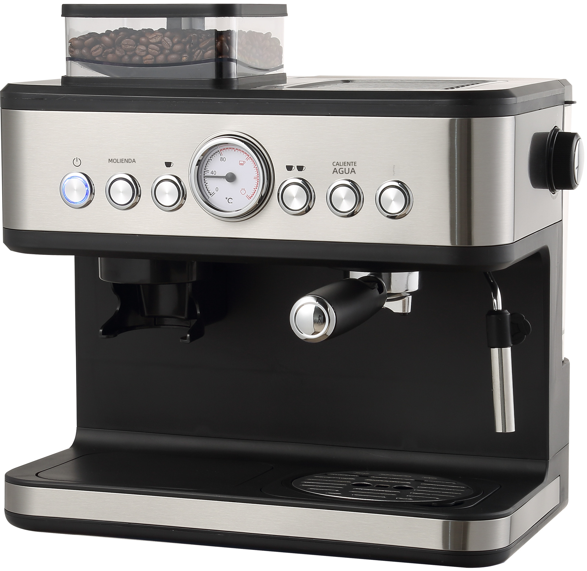 Machine à expresso automatique avec broyeur et mousseur à lait
