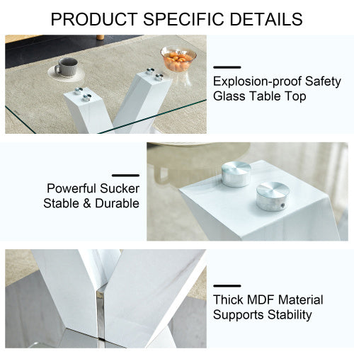 LuxeGlass™ – Table basse moderne et minimaliste avec plateau en verre trempé &