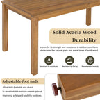 Ensemble de salle à manger d'extérieur de luxe 5 pièces pour 4 personnes, en bois d'acacia massif