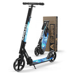 Trottinette adulte APOLLO - Trottinette pliable manuelle pour adultes, adolescents et enfants à partir de 6 ans avec grandes roues (XXL) Trottinette pliable pour adultes 100 kg (Stars)